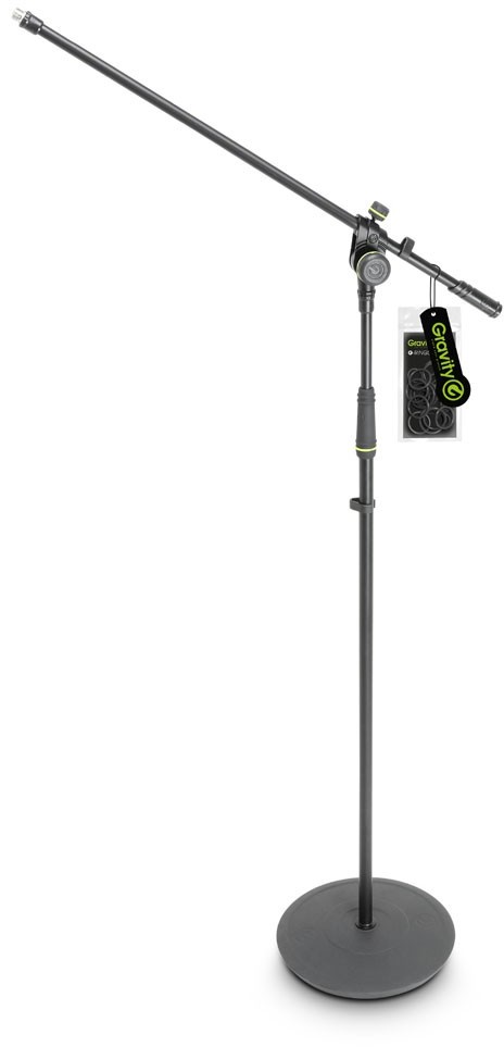 Gravity MS 2321 B - Statyw mikrofonowy z okrągłą podstawą i dwupunktową regulacją wysięgnika
