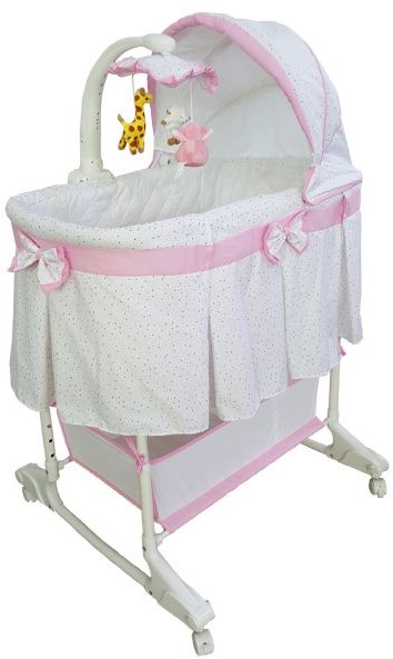 Milly Mally Kołyska z pilotem 4 w 1 Sweet Mellody SIMPLE PINK 43251