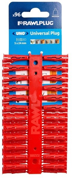 RawlPlug Kołki rozporowe Uno fi 6 x 28 mm 96 szt. R-UNO-RED-96-C