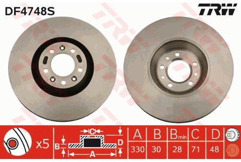 TRW Tarcza hamulcowa DF4748S