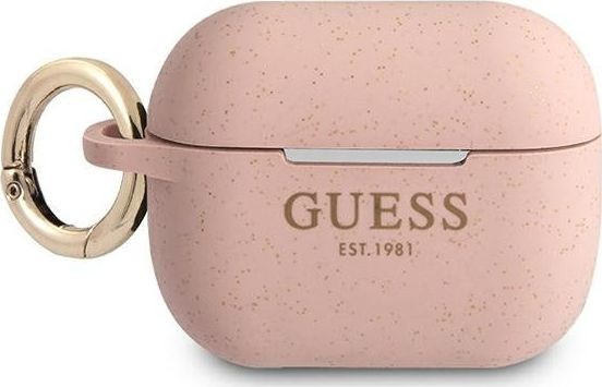 Guess Guess GUAPSGGEP AirPods Pro cover różowy/pink Silicone Glitter GUE1113PNK