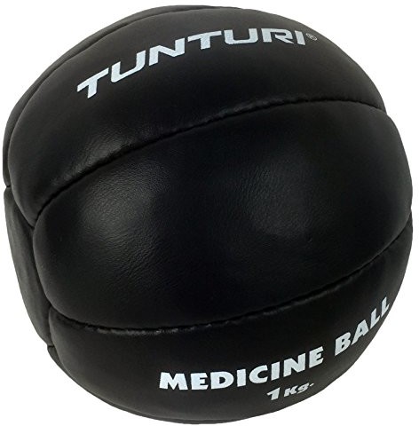 Tunturi Medicine Ball Leather 1 kg piłka lekarska, czarna, One Size 14TUSBO101