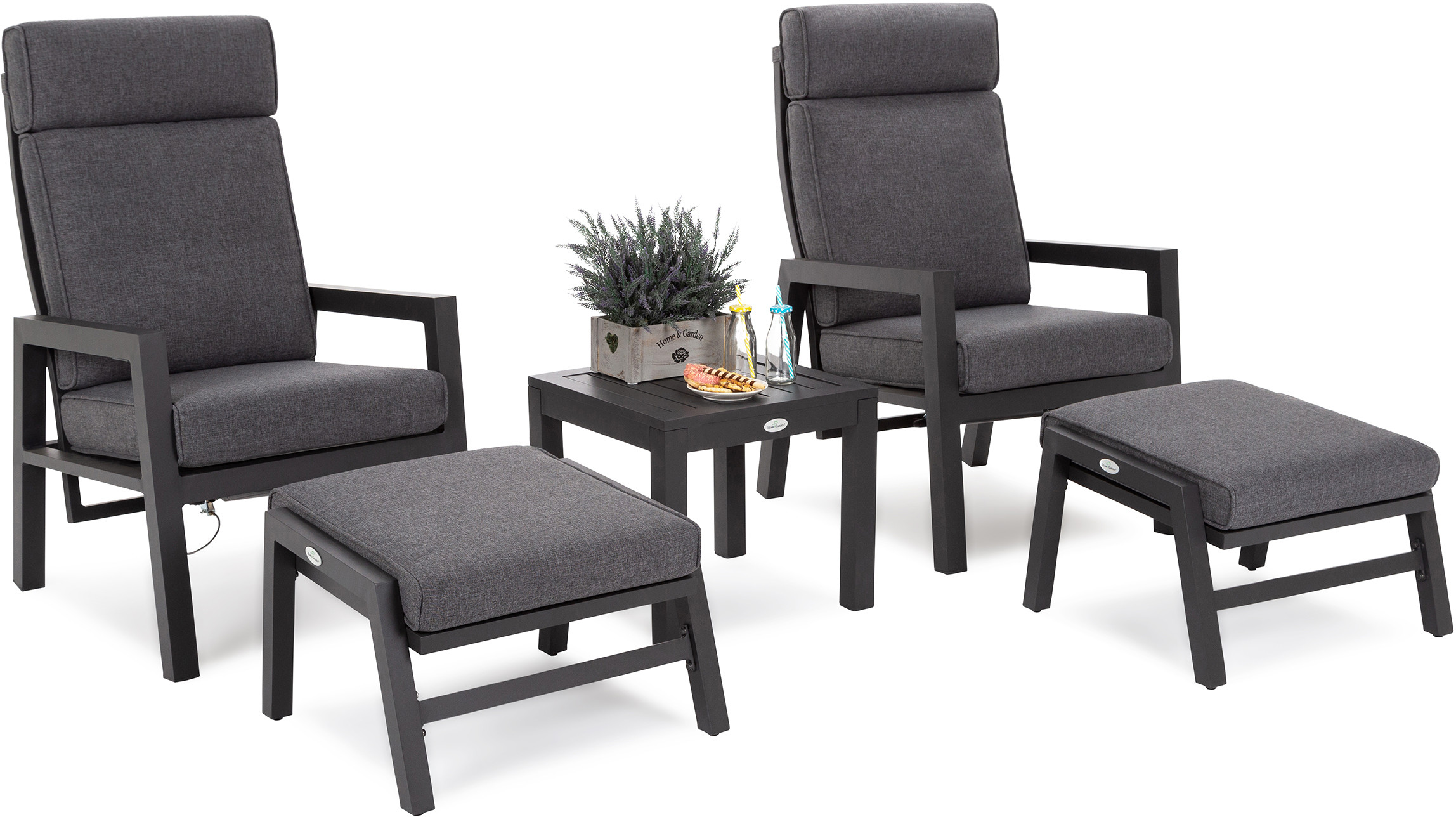 Meble ogrodowe aluminiowe Morton Dark Grey / Grey 379584