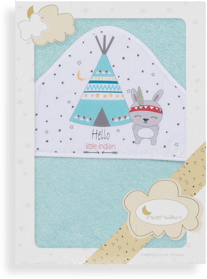 Interbaby ręcznik dziecięcy 100×100 Teepee turkusowy