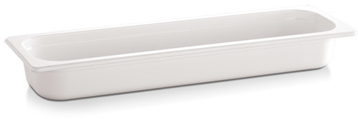 APS Pojemnik prostokątny z melaminy GN 2/4 530x162x100 mm, biały | Ecoline 84302