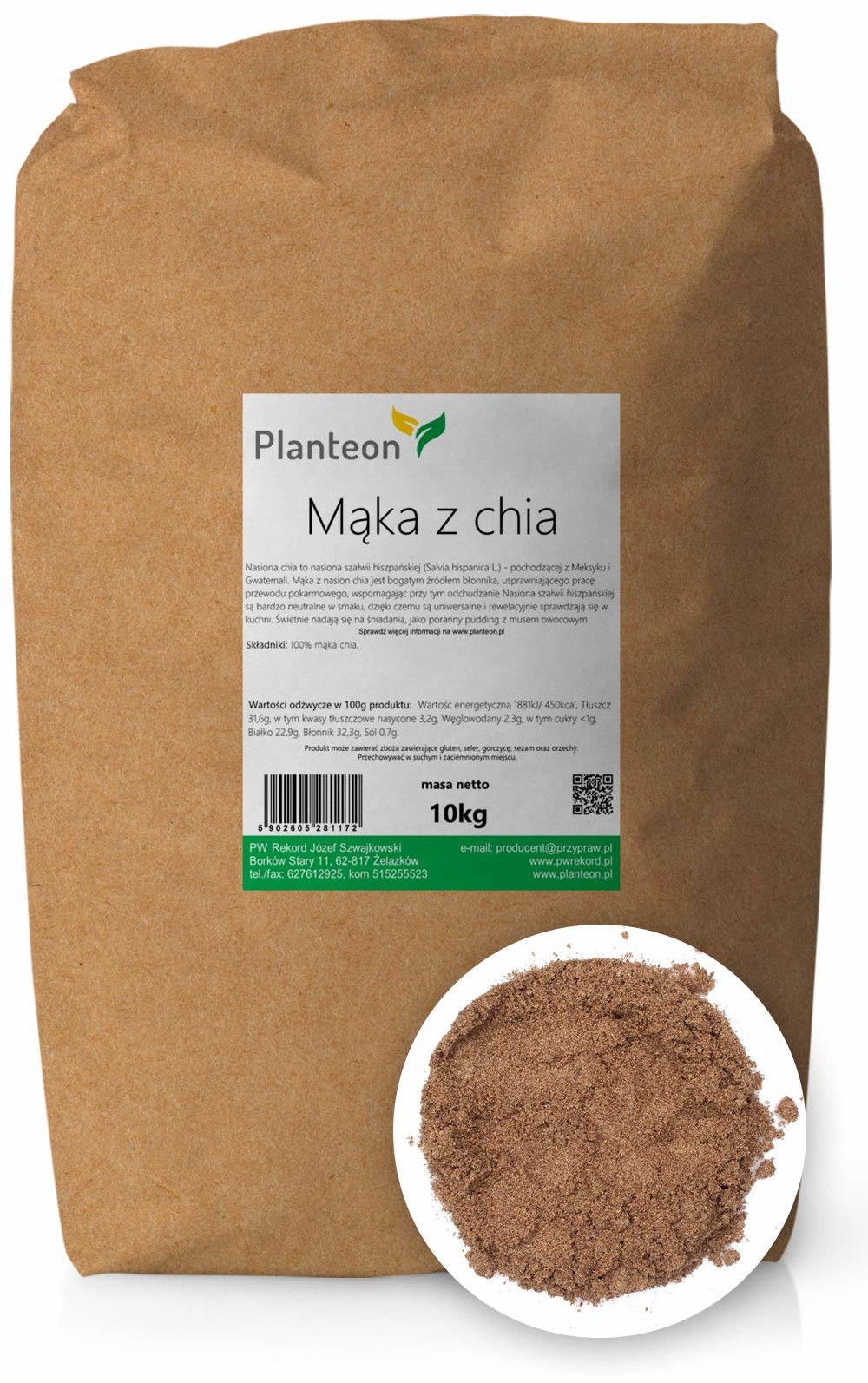 Planteon Mąka z chia 10kg 2-0127-03-7