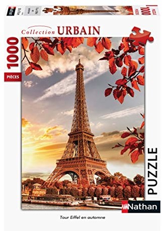 Nathan Puzzle dla dorosłych - Puzzle N 1000 p - Wieża Eiffla jesienią - dorośli i dzieci od 14 lat - Wysokiej jakości puzzle - Miasta i zabytki - 87472 4005556874729