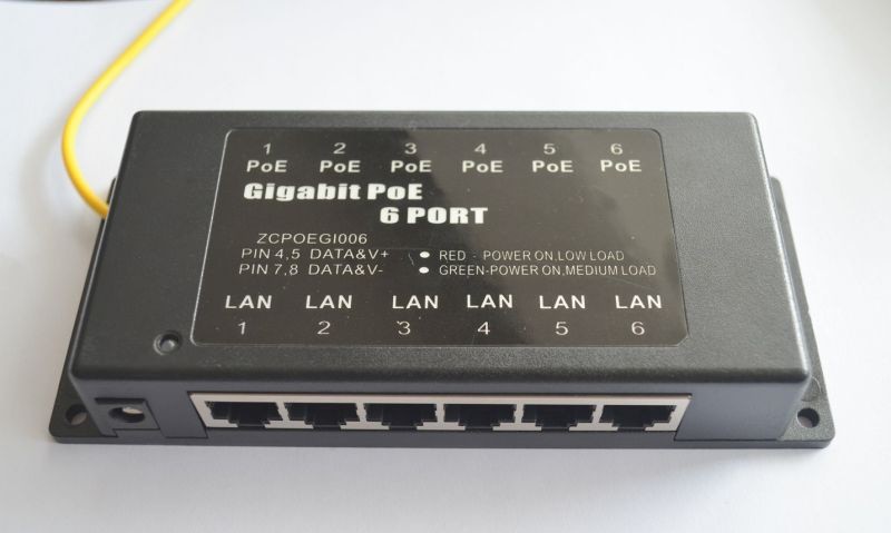 ZhangQing Adapter PoE 6-portowy Gigabitowy