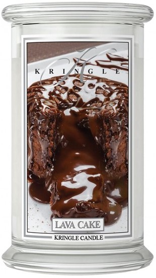 Kringle Candle Duża świeca zapachowa z dwoma knotami lava cake 623g