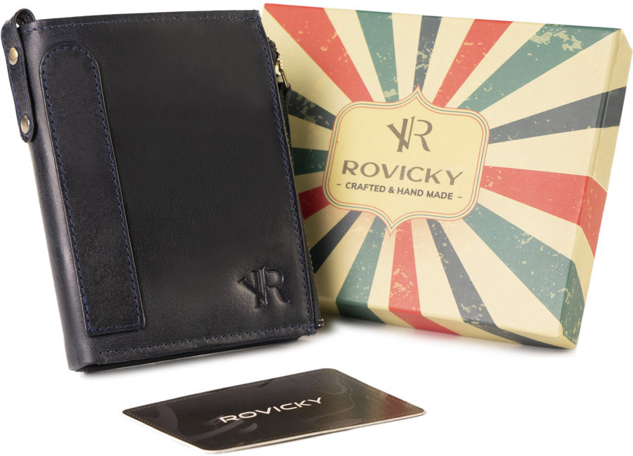 Rovicky Duży portfel w stylu retro z dwiema kieszeniami na monety