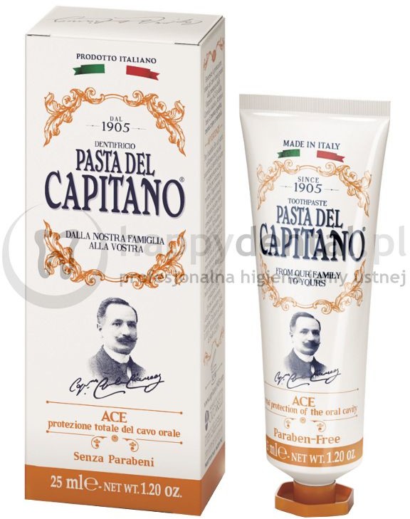 Ciccarelli PASTA DEL CAPITANO ACE Total Protect 75ml (pomarańczowa) - włoska, pasta do zębów z witaminami A-C-E