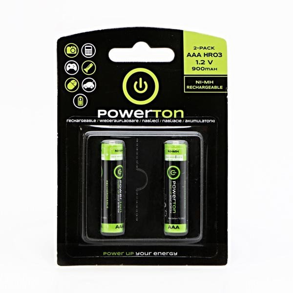powerton Baterie Ni-MH, AAA akumulatorki, 1.2V, 900 mAh, Powerton, blistr, 2-pack, cena za 1 sztukę AB012WPC3AB2