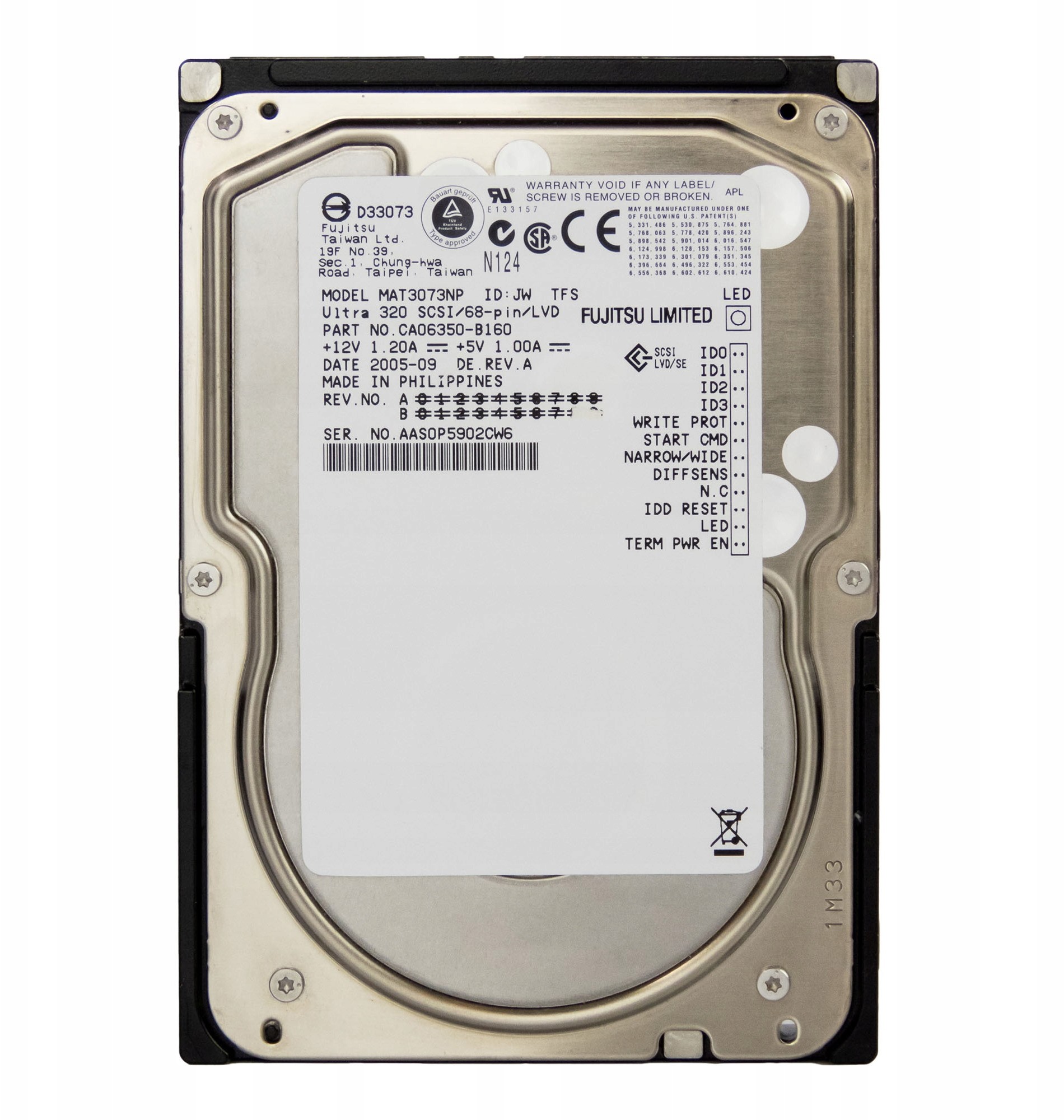 Fujitsu 73.5GB 10K 8MB Scsi U320 3.5'' MAT3073NP