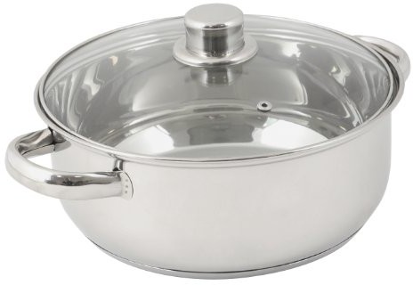 Crealys crealys 502386 garnek do gotowania, ze stali nierdzewnej, z pokrywką szklaną, 8 L, średnica 28 cm 502386