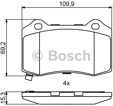 Bosch Zestaw klocków hamulcowych, hamulce tarczowe 0 986 494 708