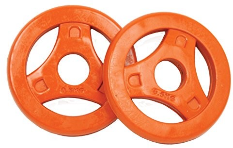 Tunturi Aerobic podkładki gumowe 0,5 kg tarcze do sztangi gimnastycznej, pomarańczowy, One Size 14TUSCL290