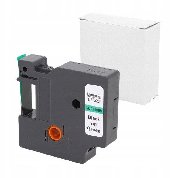 Dymo Taśma zamiennik D1 45019 12mm zielona/czarny
