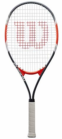 WILSON Wilson rakieta do tenisa Fusion XL, dla początkujących i graczy rekreacyjnych, grubość uchwytu L2, czerwony/szary, WRT30270U2