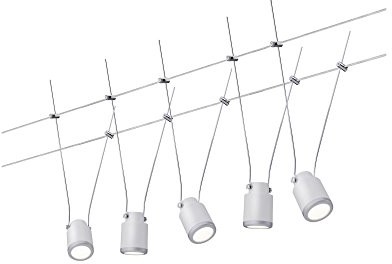 Paulmann 3980 system wire tunled 5 X 4 W Biały/Chrom mat 230/12 V 3980 lina lina lampa sufitowa lampa sufitowa oświetlenie sufitowe LED 3980