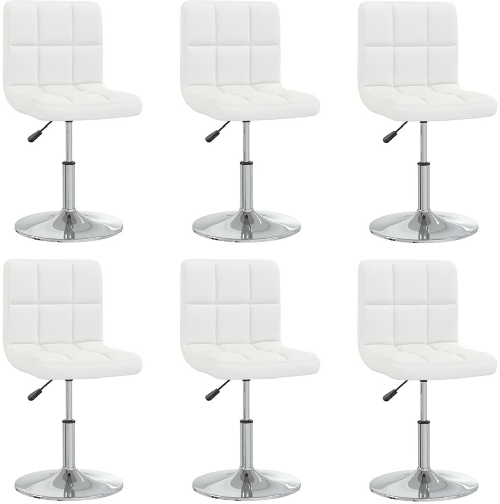 vidaXL Krzesła stołowe, 6 szt., białe, obite sztuczną skórą