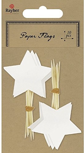 Rayher Hobby Rayher  58919102  gwiazda na przekąski, 8 cm, w kształcie gwiazdy:  4,5 cm, SB-Btl 10szt., biały 58-919-102