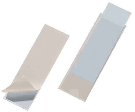 Durable Pocketfix samoprzylepne kieszenie z zamkiem wpuszczany tabliczkami 40 X 125 MM 10 opakowań po 10 sztuk 807419