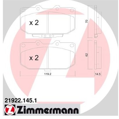 ZIMMERMANN Zestaw klocków hamulcowych, hamulce tarczowe 21922.145.1