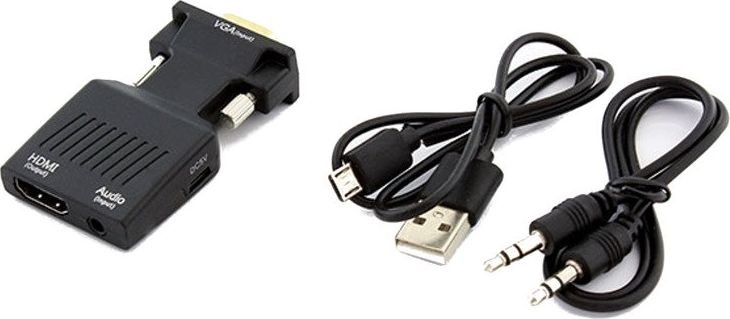 Apte Adapter AV  Konwerter vga d-sub + dźwięk audio do hdmi hd uniwersalny 1267-uniw