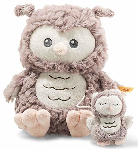 Steiff Ollie sowa pozytywka - 21 cm - przytulanka dla niemowląt - Soft Cuddly Friends - miękka i niezmywalna - różowo-brązowa (241840)