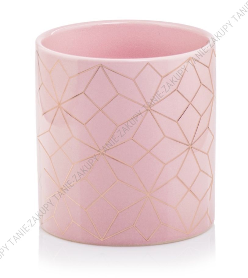 Ceramiczna donica w kształcie cylindra - różowo złota - kolekcja BARCELONA