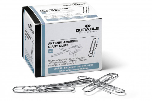 DURABLE Spinacze duże 77mm ocynkowane 100 szt. 1227-25