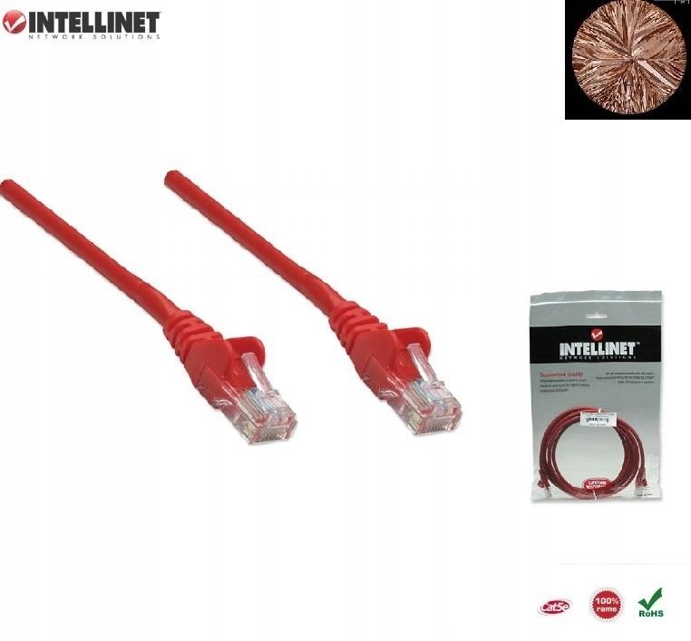 Intellinet Patch Cord 100% miedź Cat.5e Utp, 3m, c