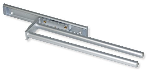 Emuca Emuca Wysuwany wieszak na ręczniki, 2 ramiona, aluminium, anodowany mat, długość 440 mm 7086962