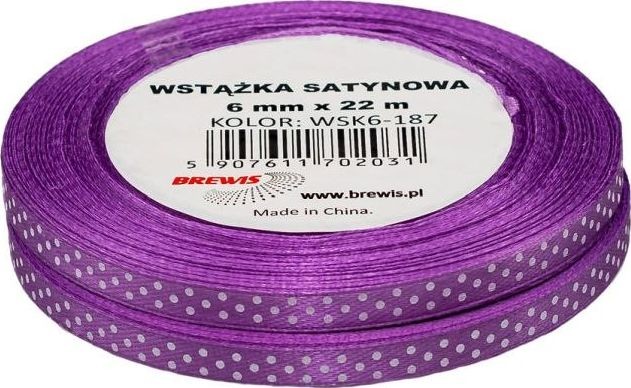 BREWIS BREWIS Wstążka satynowa BREWIS kropki 6mm WSK6-187 Brewis AC811BRW