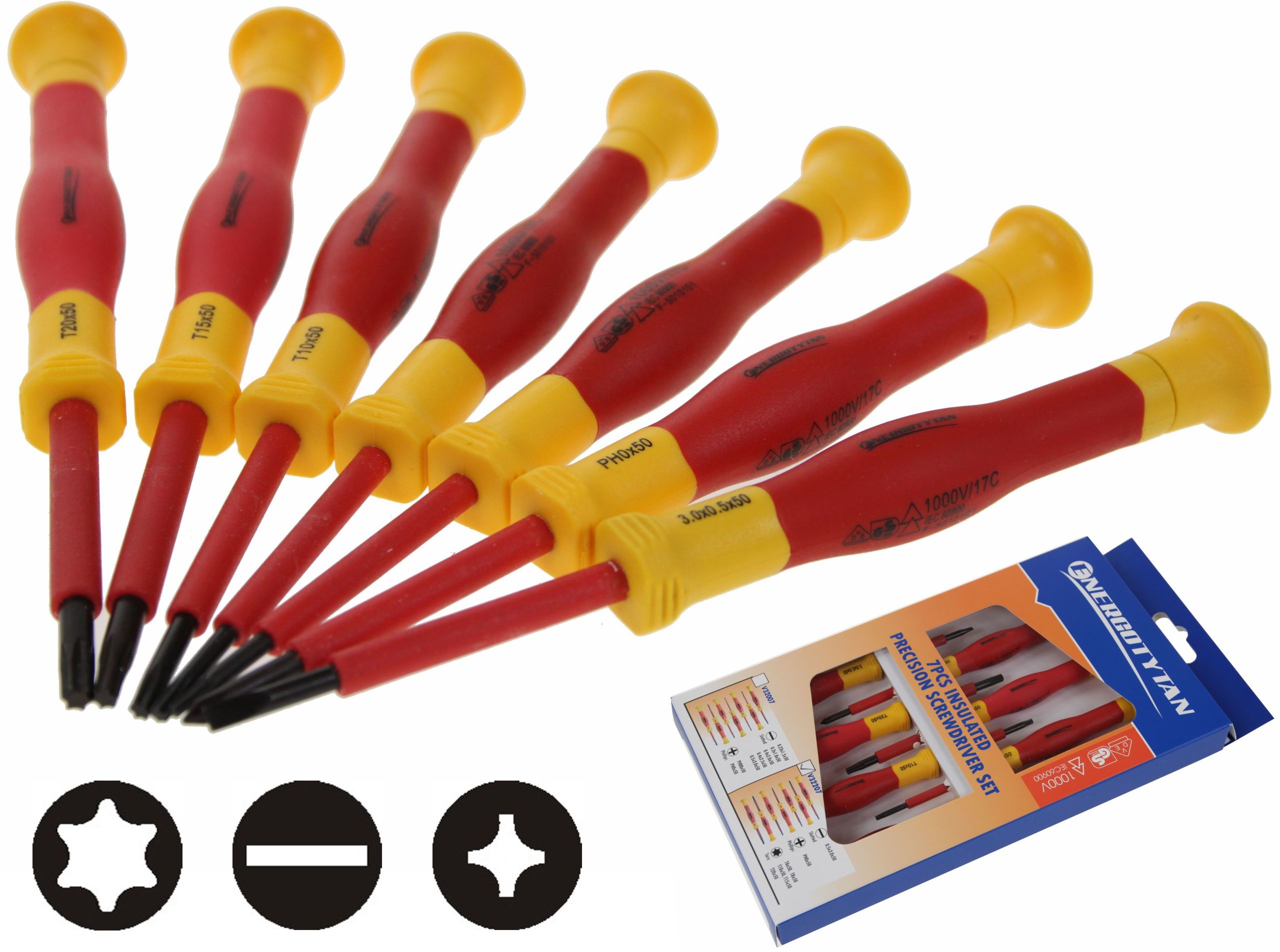 Wkrętaki Izolowane Dla Elektryka 1000V Torx Ph + -
