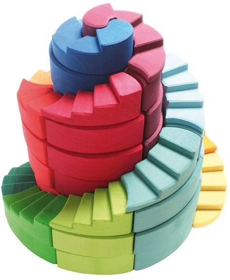 Grimms Podwójna Kolorowa Spirala 1+ - Grimm's Zabawka drewniana 56 elementów - Montessori G 42095
