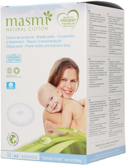 masmi MASMI Wkładki laktacyjne z bawełny organicznej 30szt 50647-uniw