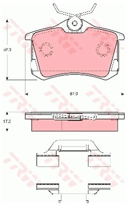 TRW Zestaw klocków hamulcowych, hamulce tarczowe GDB1416