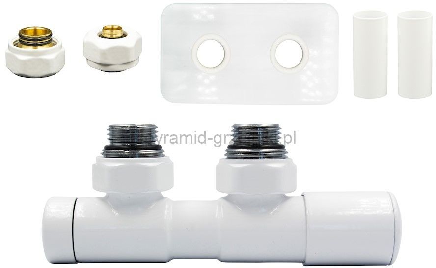 Varioterm Zawór regulacyjny TWINS All in One rozeta prostokątna - biały prawy alu-pex - PEX 16mm AP000M873A006/P(Pex)