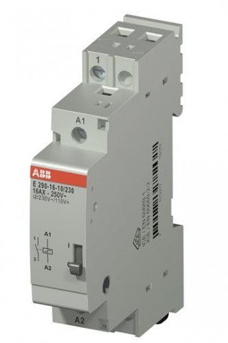 ABB Przekaźnik bistabilny E290-16-10/230 16A; Styk: 1 NO-normalnie otwarty 16A; Napięcie cewki: 230V AC/115V DC; 2TAZ312000R2011 E290-16-10/230