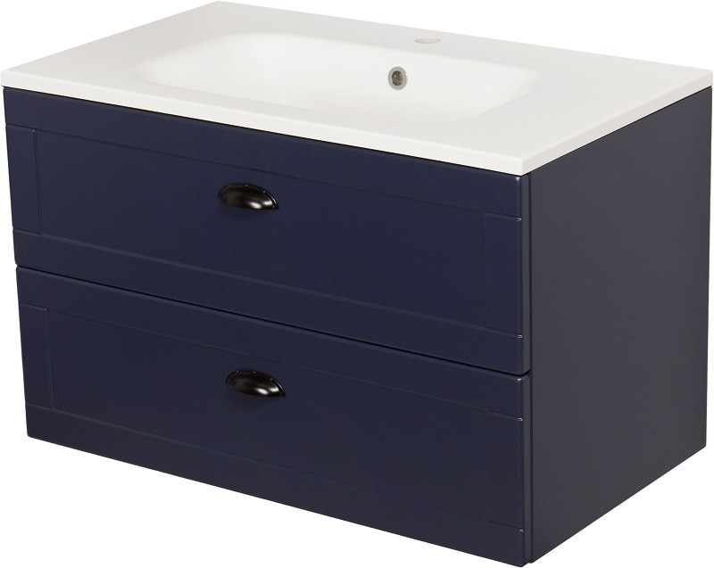 Gante Wisząca szafka z umywalką granatowy mat 80 cm seria Grend GRD-GN-U81/46/2 + GREND-8