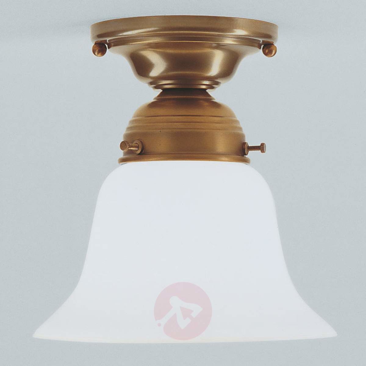 Berliner Messinglamp Mosiężna lampa sufitowa Alena ze szklanym kloszem