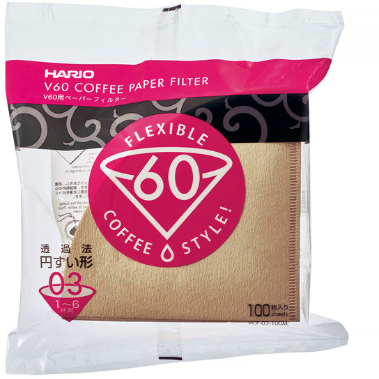 Hario filtry papierowe Misarashi brązowe V60-03 100 Sztuk VCF-03-100M