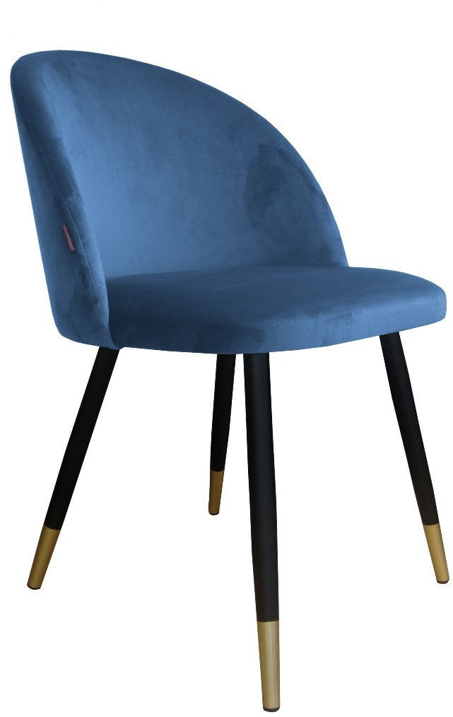Atos Krzesło CLAUDINE 1 VELVET GOLD ciemno niebieskie tapicerowane COLINGOLD-MG33