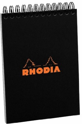 Rhodia 135009 °C A6, podwójna spirala w kratkę, mikroperforiert, 80 arkuszy notatek, czarny 135009C