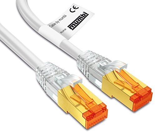 mumbi Ethernet LAN kabel sieciowy, biały 300cm 13819-Netzwerkkabel CAT 7