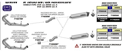 Arrow wydech rury łączącej do oryginalnych i  kolektor wydechowy bez ABE AR71466MI