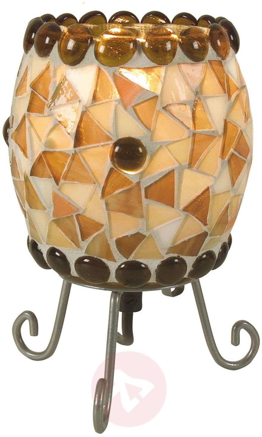 Näve Lampa stołowa Enya szklana mozaika kremowo-brązowa