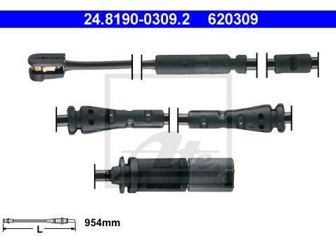 ATE Styk ostrzegwaczy, zużycie okładzin hamulcowych 24.8190-0309.2