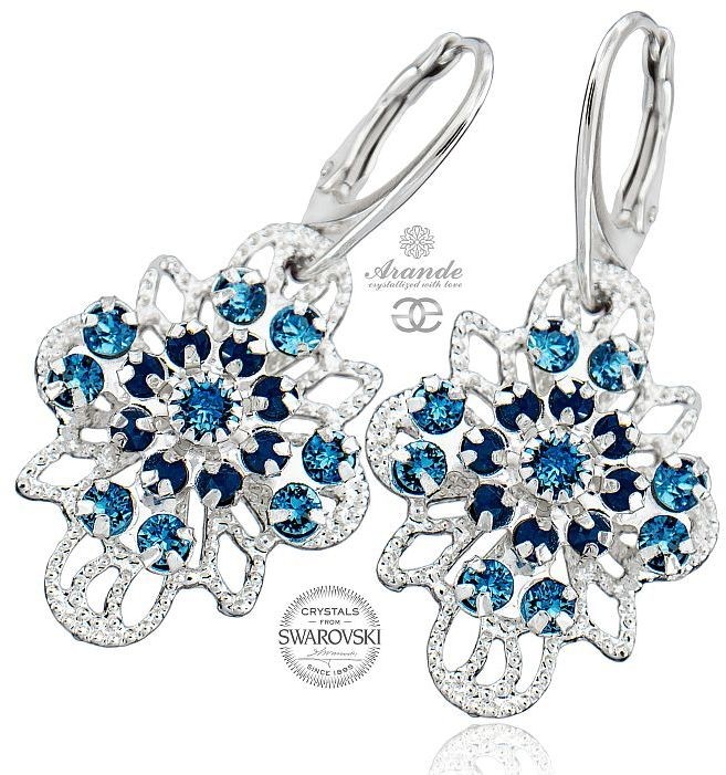 Swarovski ŚLUB KOLCZYKI AQUA VENUE SREBRO